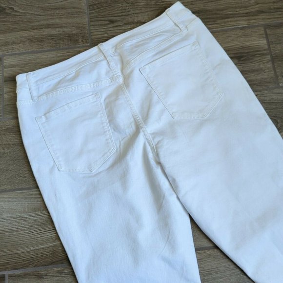Simply Vera Wang Button Fly Skinny Mid-rise White Denim Jeans Size 14 - Picture 5 of 12